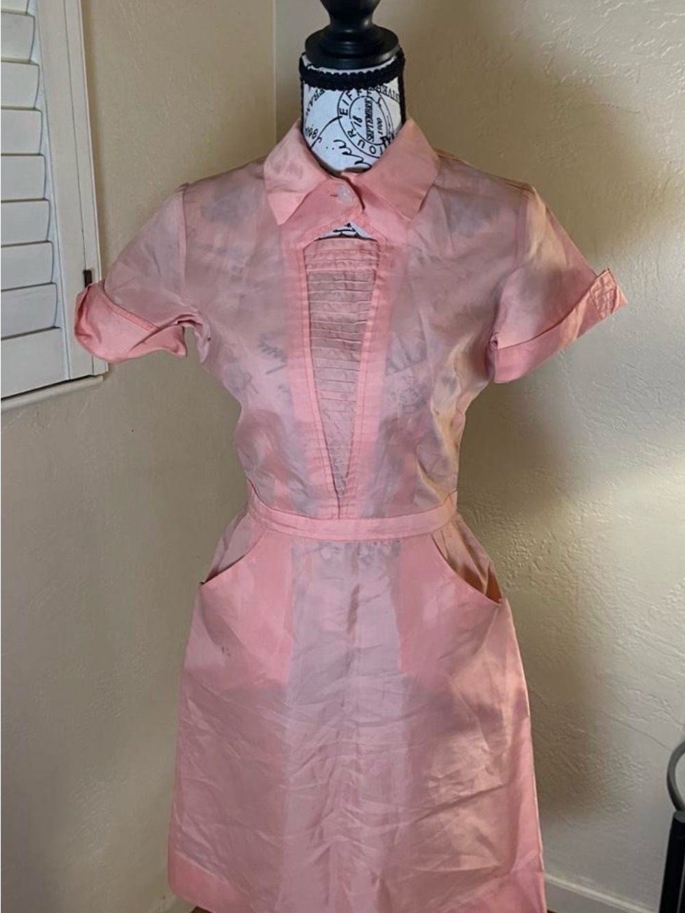 VTG 60s/70s Shane Uniform Co. Pink Mod Dress (Brady Bunch Brand!)
